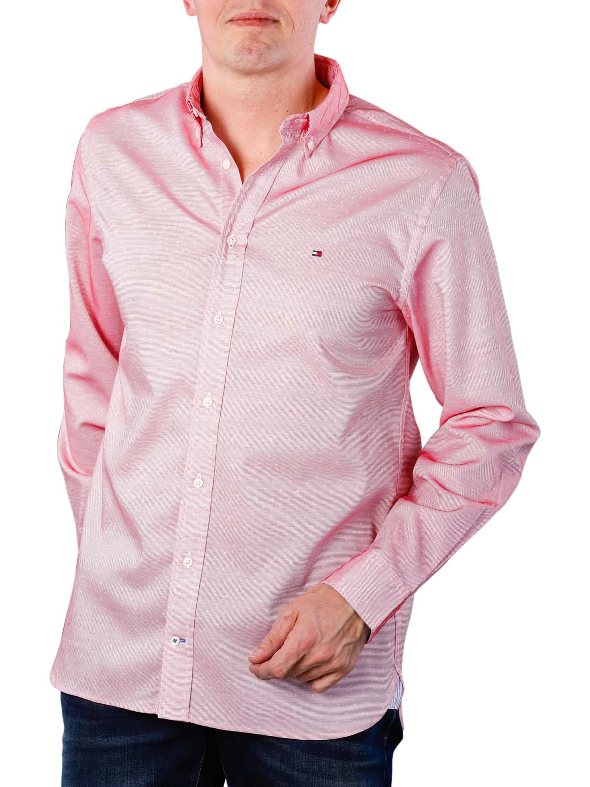 tommy hilfiger pink mens shirt
