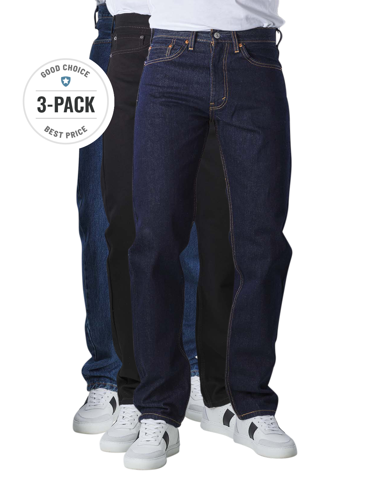 Levi's 505 Jeans Straight Fit stonewash/rinse/black Trio Levi's Men's Jeans  | Free Shipping on  - SIMPLY LOOK GOOD
